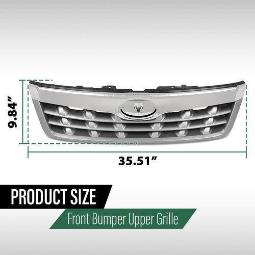 Solid Spare Fit For 2011-2013 Subaru Forester Front Bumper Upper Grille Assembly Silver