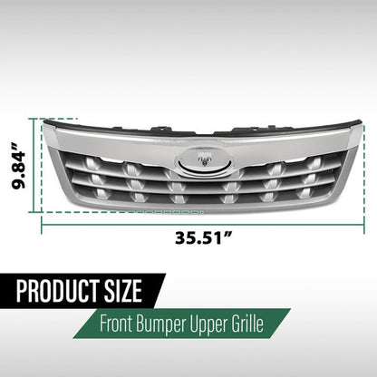 Solid Spare Fit For 2011-2013 Subaru Forester Front Bumper Upper Grille Assembly Silver