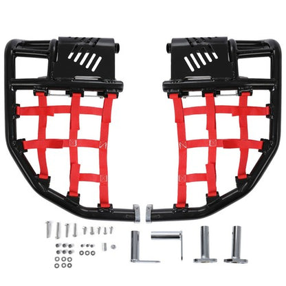 Solid Spare Nerf Bars Heel Guards Side Steps For Honda TRX450R 450ER Red Nets Black Nerfs