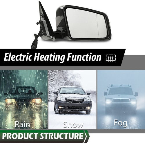 Solid Spare Black Right Passenger Side Mirror Fit For 10-17 Mercedes Coupe E350 E400 E550