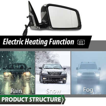 Solid Spare Black Right Passenger Side Mirror Fit For 10-17 Mercedes Coupe E350 E400 E550