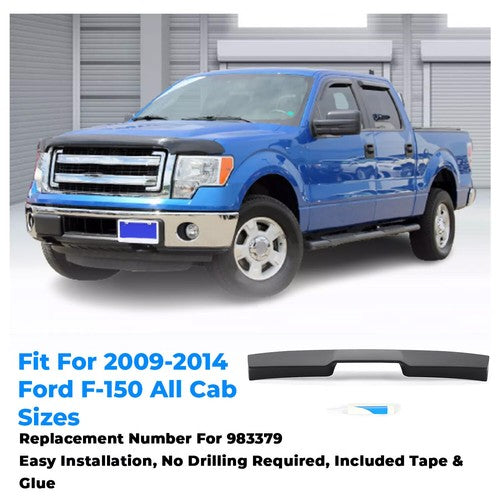 Solid Spare For 09-2014 Ford F-150 All Cab Size Matte Black Truck Cab Spoiler Replace 983379