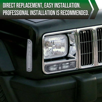 Solid Spare Fit For 1997-2001 Jeep Cherokee XJ Smoke Corner Lights + Bumper Signal Lights