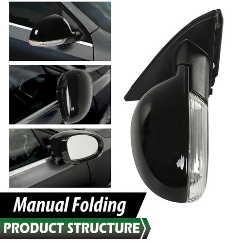 Solid Spare Power Mirror Fit For 2005-2010 Volkswagen Jetta Right Side With Puddle Light