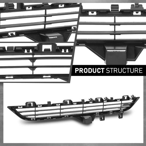 Solid Spare Bumper Grille Fit For 14-18 BMW X5 Black Plastic Front Center Upper BM1036182
