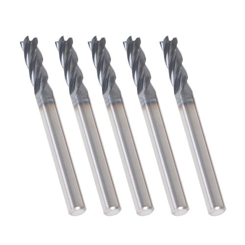 Solid Spare 5 Pcs 3/16" 4 Flute Regular Carbide End Mill 2" Overall Length 5/8" LOC