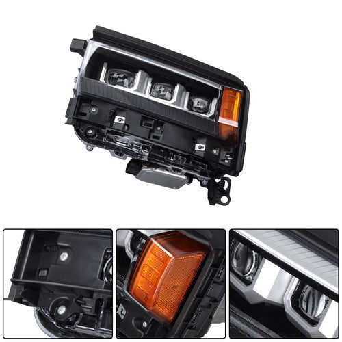 Solid Spare Headlight Assembly Front For Toyota Land Cruiser 2024 2025 Left/Driver Side LED