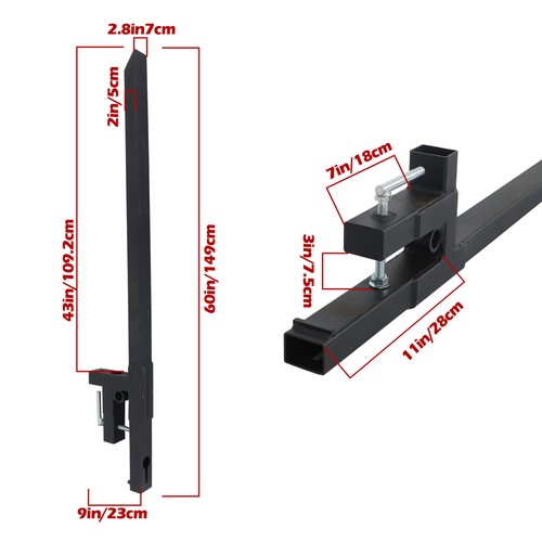 Solid Spare 60" Clamp on Pallet Forks 2000lbs for Loader Bucket Skidsteer Tractor