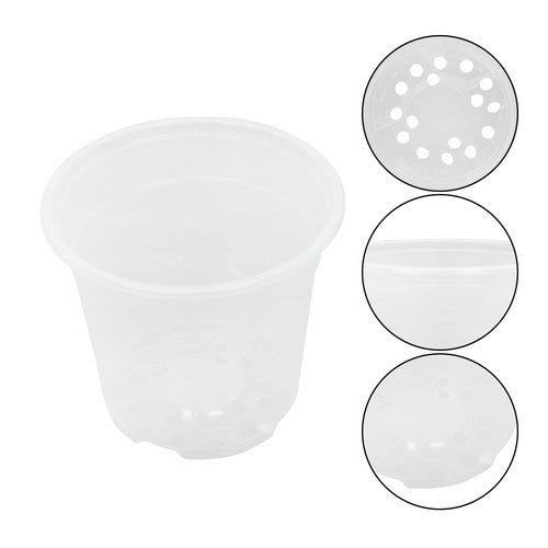 Solid Spare 30 Pcs Clear Nursery Pots 6/5/4 Inch Plastic Orchid Pots with Drainage Holes