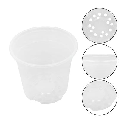 Solid Spare 30 Pcs Clear Nursery Pots 6/5/4 Inch Plastic Orchid Pots with Drainage Holes