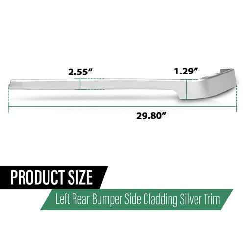 Solid Spare Fit For 13-22 Land Rover Range Rover Rear Bumper Side Cladding Silver Trim Left
