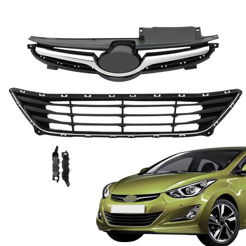 Solid Spare Brand New For Hyundai Elantra 14-16 Front Upper Grill Lower Grill Bumper Bracket