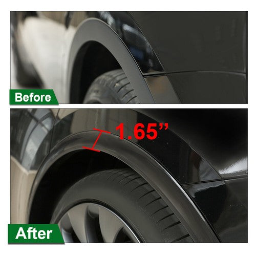 Solid Spare Fit For 21-24 Tesla Model Y Front+Rear Wide Body Wheel Molding Fender Flares