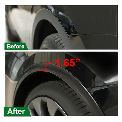 Solid Spare Fit For 21-24 Tesla Model Y Front+Rear Wide Body Wheel Molding Fender Flares