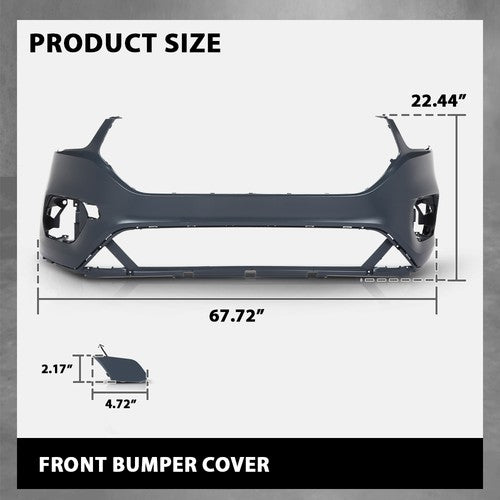 Solid Spare Front Bumper Cover Fascia Fit For 2017 2018 2019 Ford Escape W/o Sensor Holes