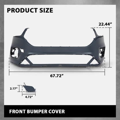 Solid Spare Front Bumper Cover Fascia Fit For 2017 2018 2019 Ford Escape W/o Sensor Holes