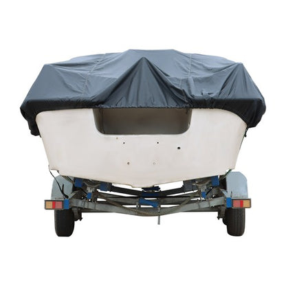 Solid Spare 11-13ft Waterproof Heavy Duty Boat Cover V-Hull Runabouts 420D Black