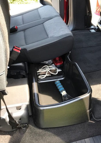 Solid Spare For 2015-2025 Ford F150 F250 F350 F450 SuperCrew/Crew Cab Underseat Storage Box