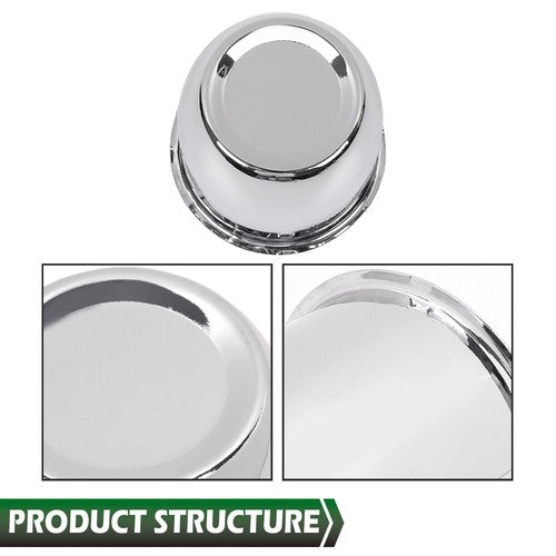 Solid Spare Fit For 3.18" Rims Center Bore Trailer Rim 4pcs Chrome Push Through Center Caps