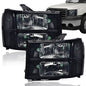 Solid Spare Fit For 07-2013 GMC Sierra 1500 07-14 2500HD 3500HD Smoke Headlights Replacement