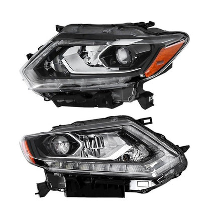 Solid Spare For Nissan Rogue 2014-2016 Headlights LED Type Clear Lens Passenger&Driver Side