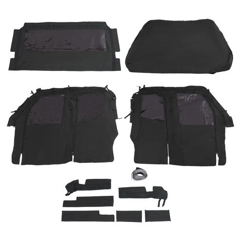 Solid Spare Soft Doors Cab Enclosure For Kawasaki Mule PRO FXT DXT 15-24 Roof & Rear Window