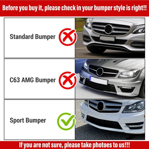 Solid Spare Gloss Black Front Bumper Lip Splitter For Mercedes Benz W204 Sport C Class 08-14