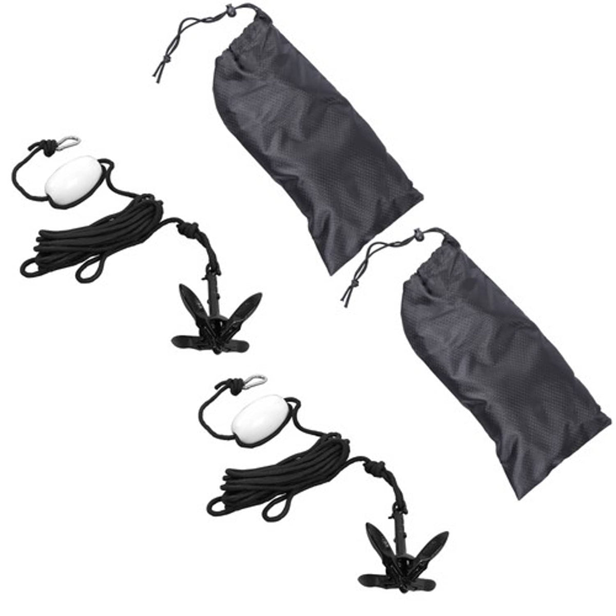 Solid Spare For Grapnel Boat Marine Kayak 2-Pack Folding Anchor Set 0.7kg Black