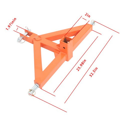 Solid Spare 1 Tractor Tow Drawbar Adapter Upgrade 3 Point 2" Receiver Trailer Hitch Category