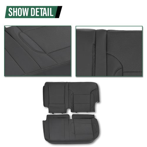 Solid Spare Fit For 2014-2018 Chevy Silverado LT Crew Cab Full Set Seat Covers Replace