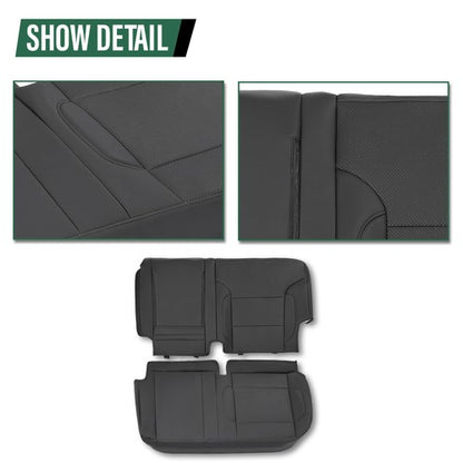 Solid Spare Fit For 2014-2018 Chevy Silverado LT Crew Cab Full Set Seat Covers Replace