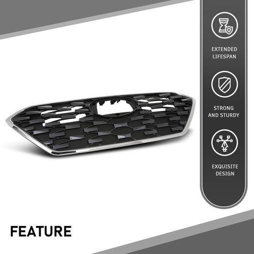 Solid Spare Front Bumper Upper Grille W/O Adaptive Cruise Fit For 2020-2022 Hyundai IONIQ