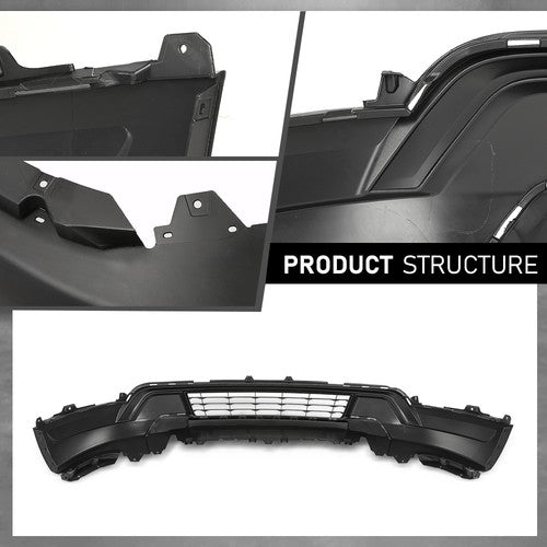 Solid Spare Textured Black Front Lower Bumper Cover Fit For 2018 2019 Ford Explorer Base/XLT