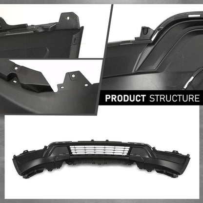 Solid Spare Textured Black Front Lower Bumper Cover Fit For 2018 2019 Ford Explorer Base/XLT