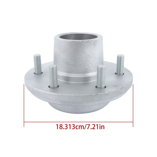 Solid Spare For 5200-6000lbs Spindle w/ Bearings 2 Sets 6 on 5.5" Galvanized Trailer Hub Kit