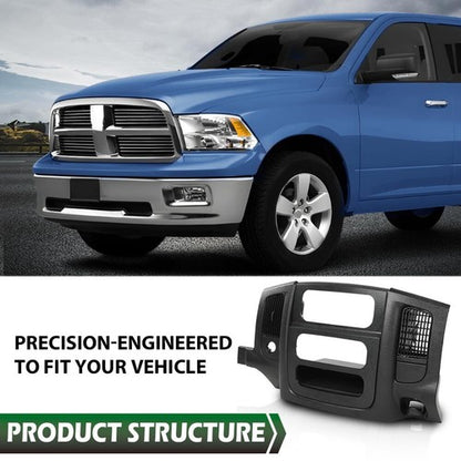 Solid Spare Fit For 02-05 Dodge Ram 1500 2500 Dash Radio Bezel Climate Trim Panel Vent Black
