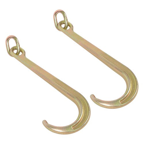 Solid Spare 2 Pack 15 Inch 5400 Lbs Working Load Limit G70 Steel Heavy Duty Towing J Hook