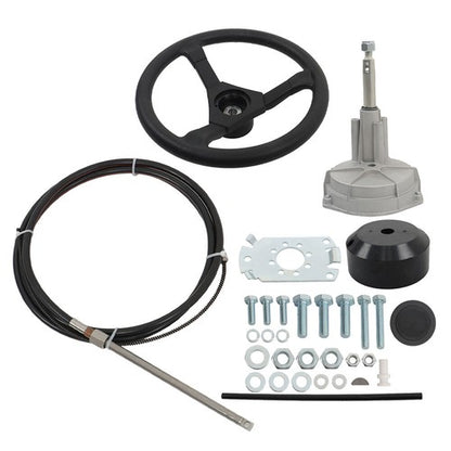 Solid Spare 12 Feet Boat Rotary Steering System Outboard Marine With 12' Steering Cable Kit
