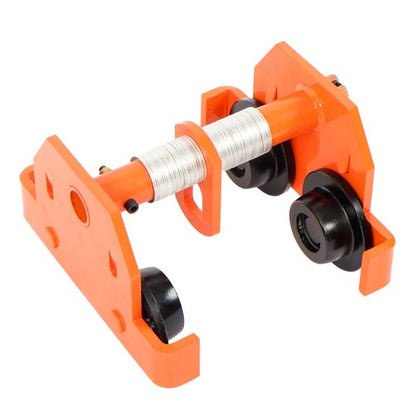 Solid Spare 4400LBS Load Capacity Alloy Steel Push Beam Trolley 65-190mm with Dual Wheels
