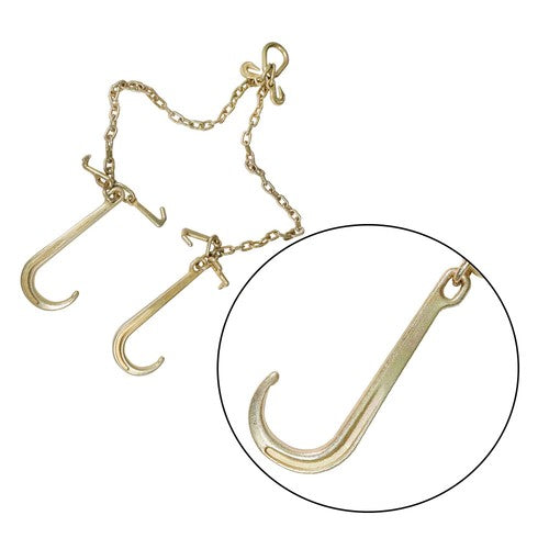 Solid Spare For G70 5/16" V-Chain Bridle w/ 15" Large J Hooks,J-Hook w/ Grab Hooks 3' US