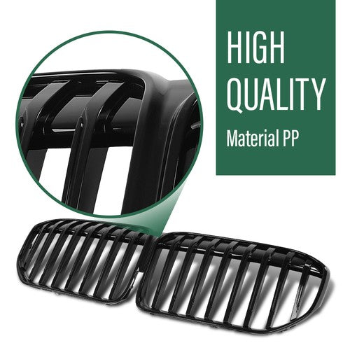 Solid Spare Front Kidney Grille Gloss Black Fit For 20-22 BMW G11 G12 LCI 7 Series Sedan 4DR