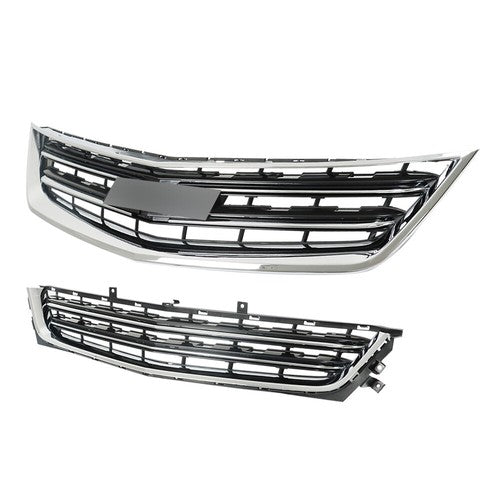 Solid Spare Grille Plastic Front Upper Lower Grille Set For Chevrolet Impala 2014-2020 New