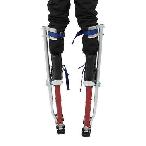 Solid Spare Aluminum Drywall Adjustable Height Stilts Tool For Painter Taping Red 24"-40"