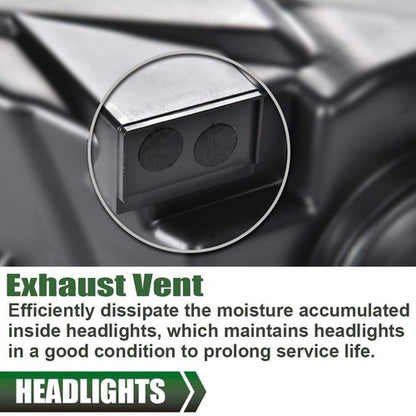 Solid Spare Fit For 09-18 Dodge Ram 1500 2500 3500 Smoke Lens Chrome Headlights Left+Right
