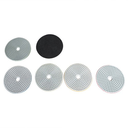 Solid Spare 5 Inch Diamond Concrete Polishing Pads Wet Dry Set for Quartz Marble Stone NEW