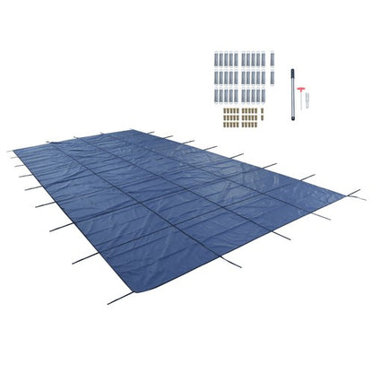 Solid Spare Inground Pool Safety Cover 25' × 45' Rectangle Safety Pool Covers Blue Mesh