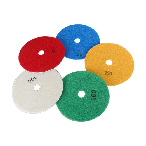 Solid Spare 5 Inch Diamond Concrete Polishing Pads Wet Dry Set for Quartz Marble Stone NEW