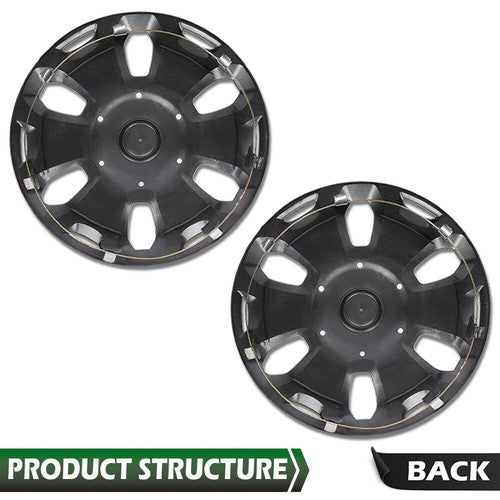 Solid Spare Fit For 10-13 Ford Transit Connect Van 15" Wheel Cover Hubcap Silver 2pcs