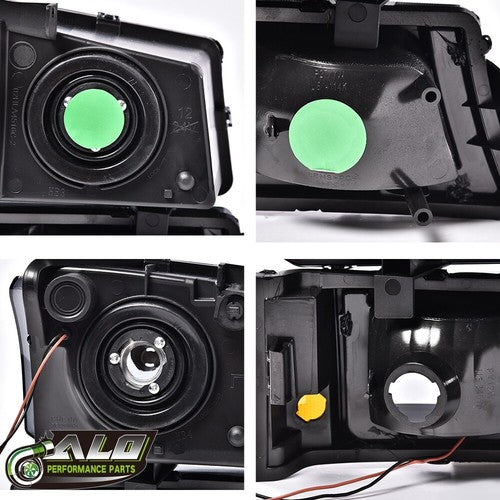 Solid Spare Fit For 03-07 Chevy Silverado Avalanche Smoke/Black LED DRL Headlights
