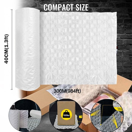 984' x16" Air Cushion Machine Film Small Bubble Pillow Packaging Padding 4 Rolls